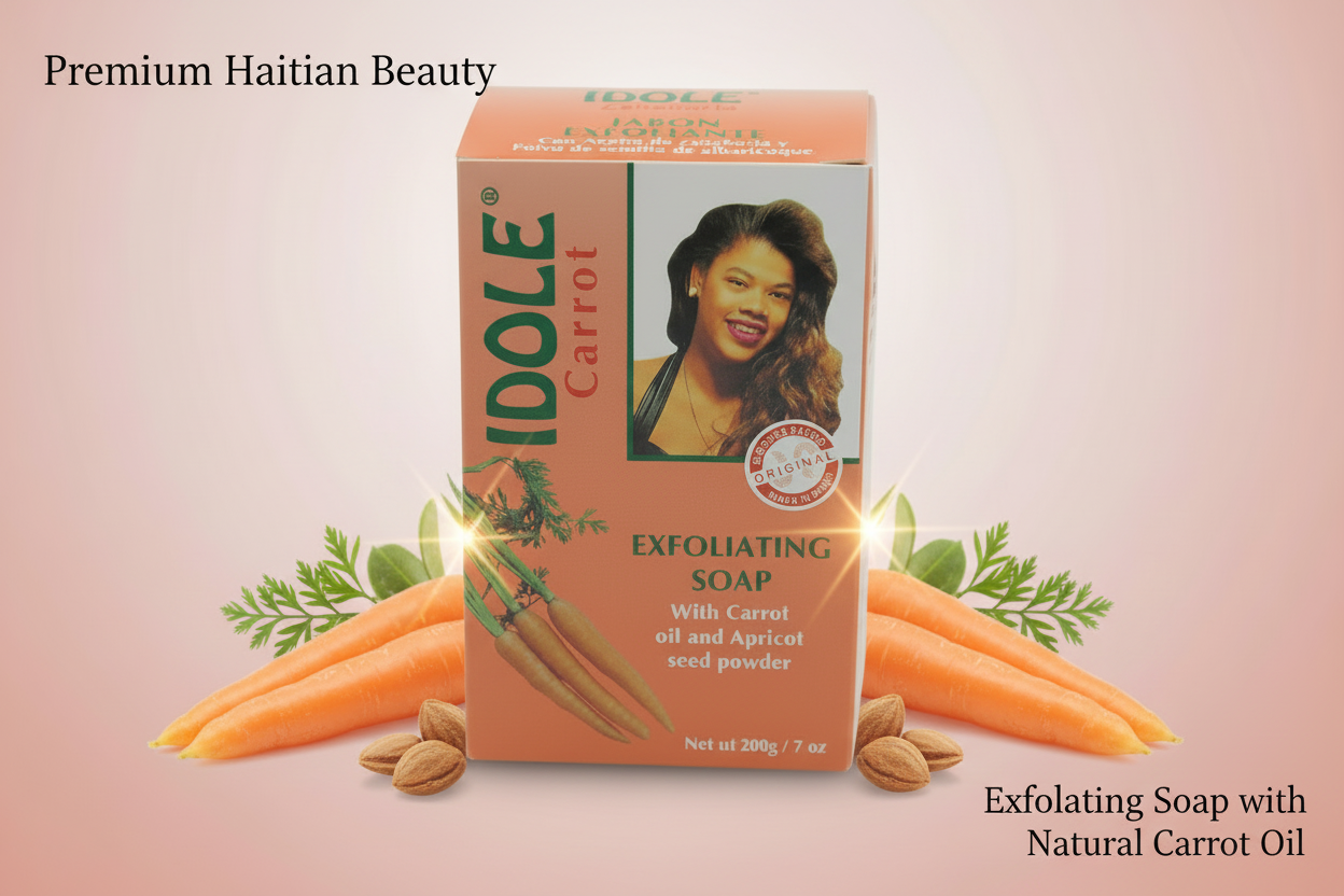 Idole Carrot Exfoliating Soap with Apricot Powder – 200g
